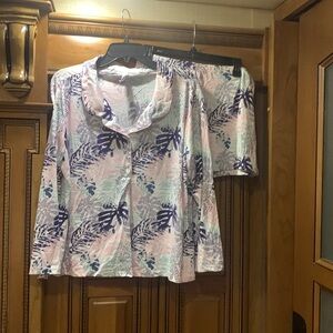 NWOT OS Tropical Print Pajama Set Size X-Large